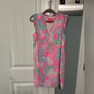 EUC Lilly Pulitzer Callie Shift Dress in Prosecco Pink Seaing Things. Size 8